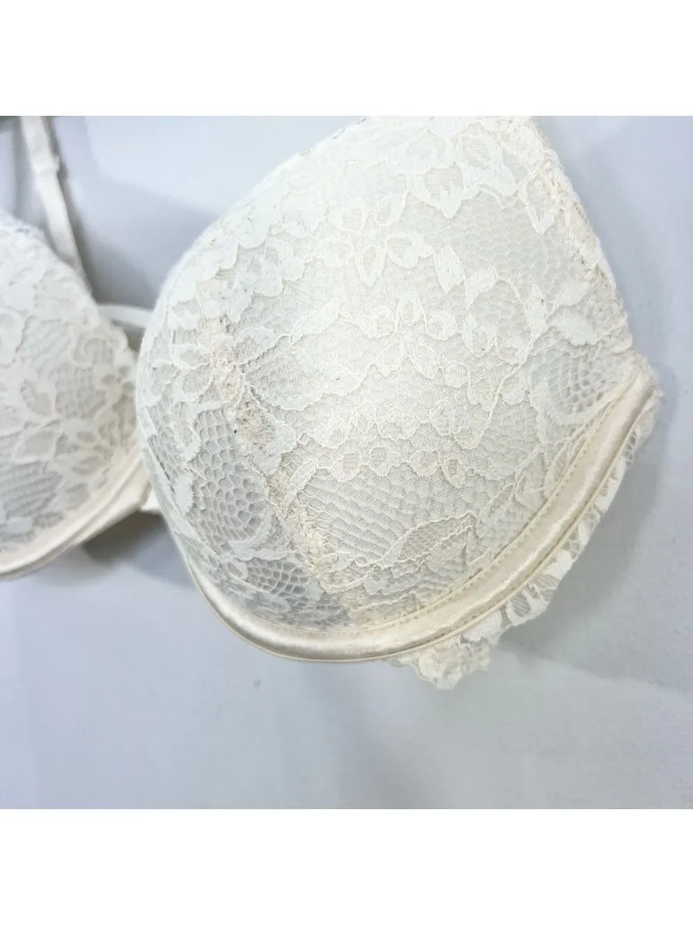 La Senza So Free full coverage cream lace front closure underwire bra 32 D - Picture 6 of 12